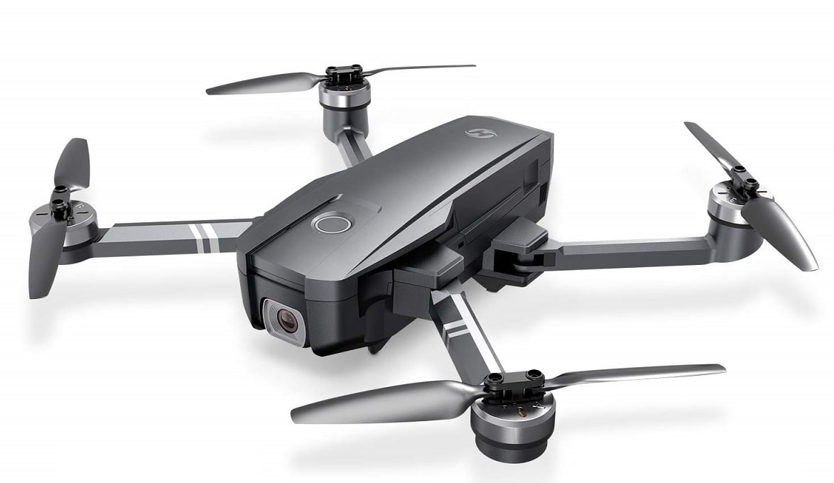 Drone HS720 gris oscuro sobre fondo blanco