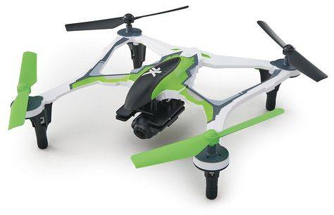 drone verde, blanco y negro