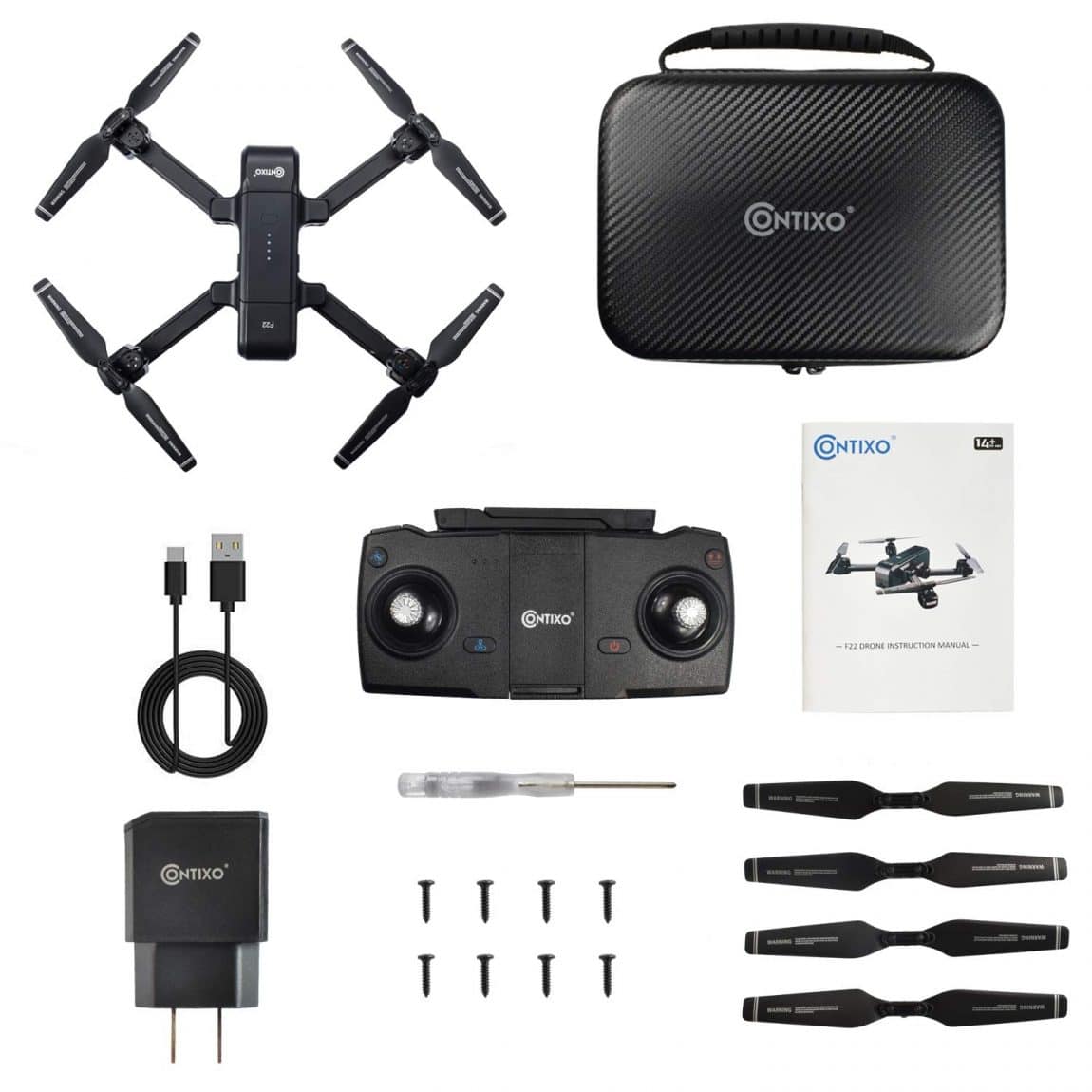 drone contixo f22 con accesorios