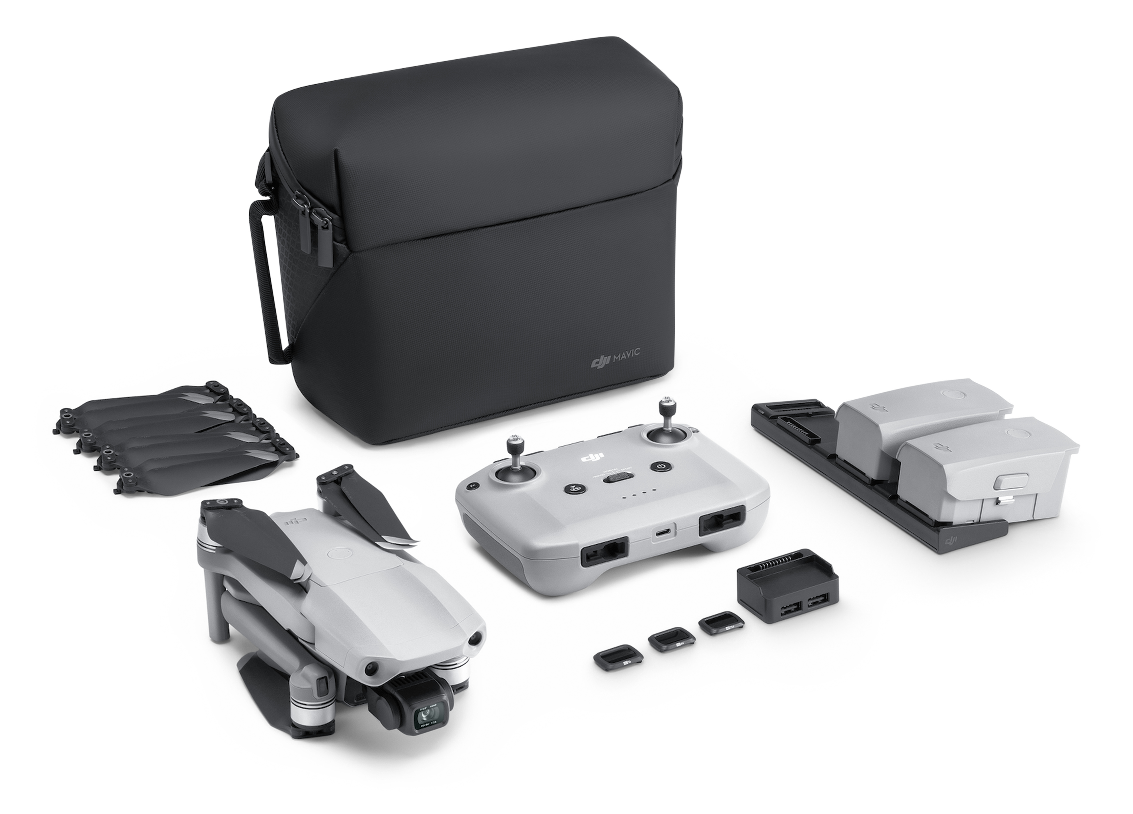 DJI Air 2S Fly More Combo sobre fondo blanco