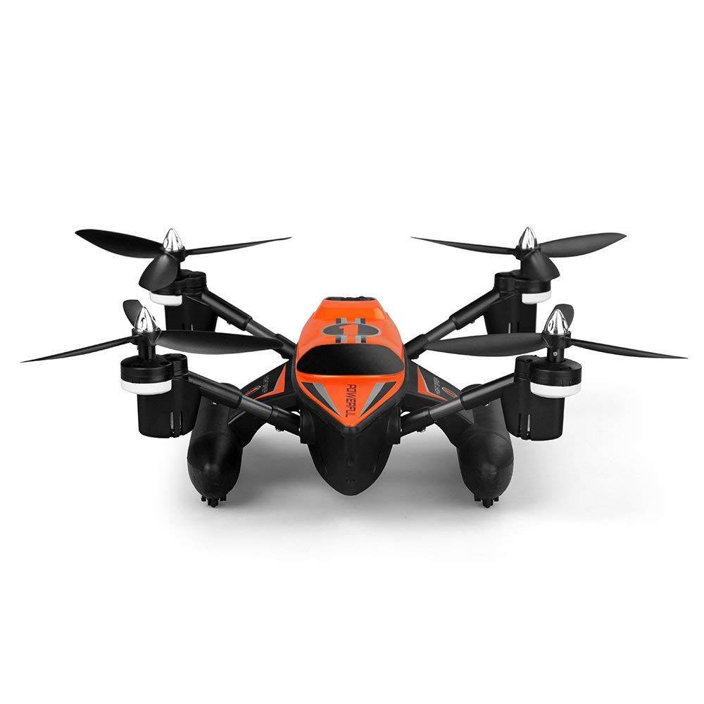 drone naranja y negro sobre fondo blanco