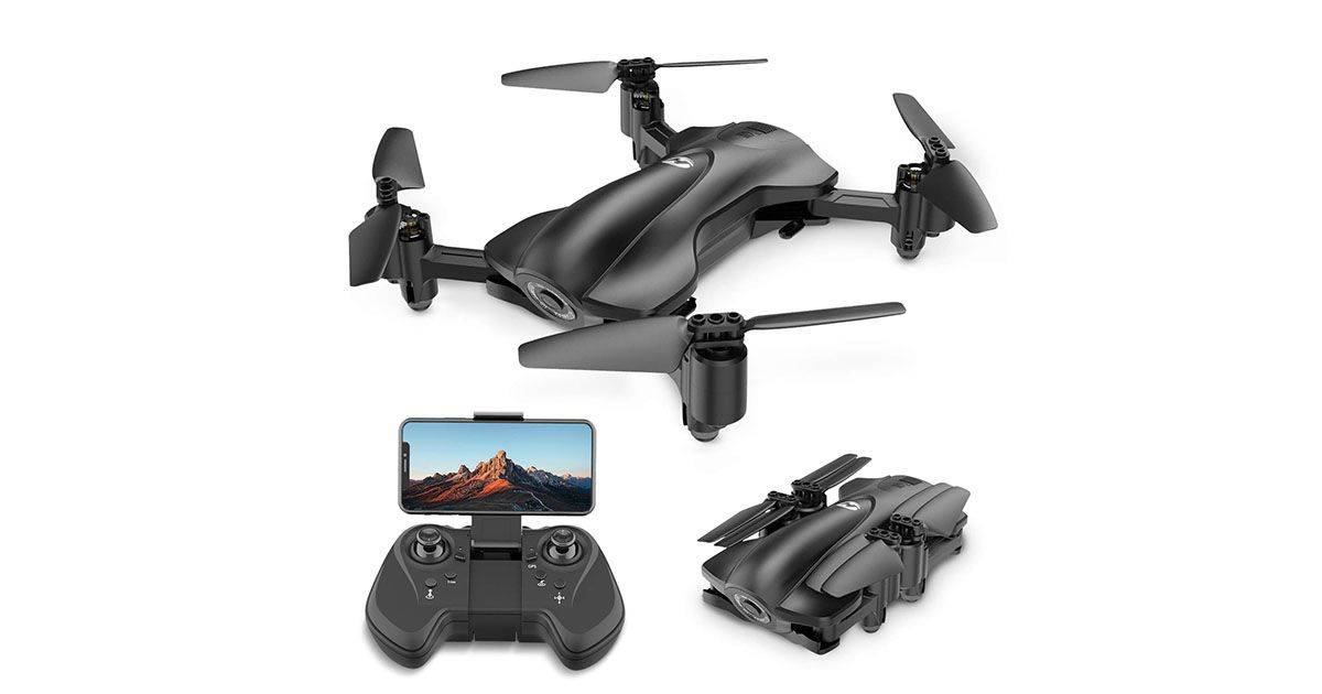 drone y control de movil con fondo blanco