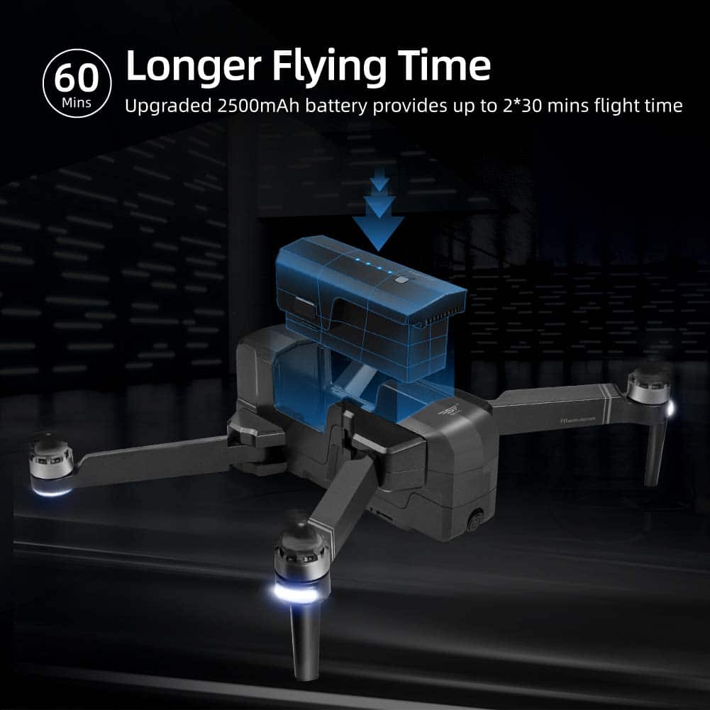 dron negro con bateria