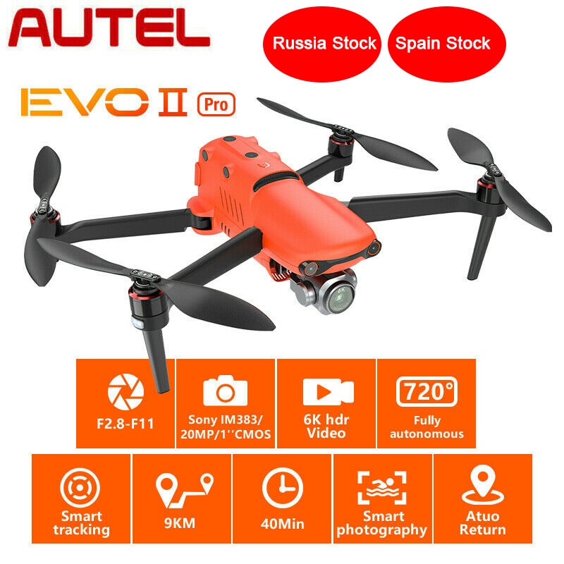 Autel-Dron teledirigido con cámara EVO II Pro, cuadricóptero 6K, Ultra HD, vídeo, 1 ", CMOS, Control remoto