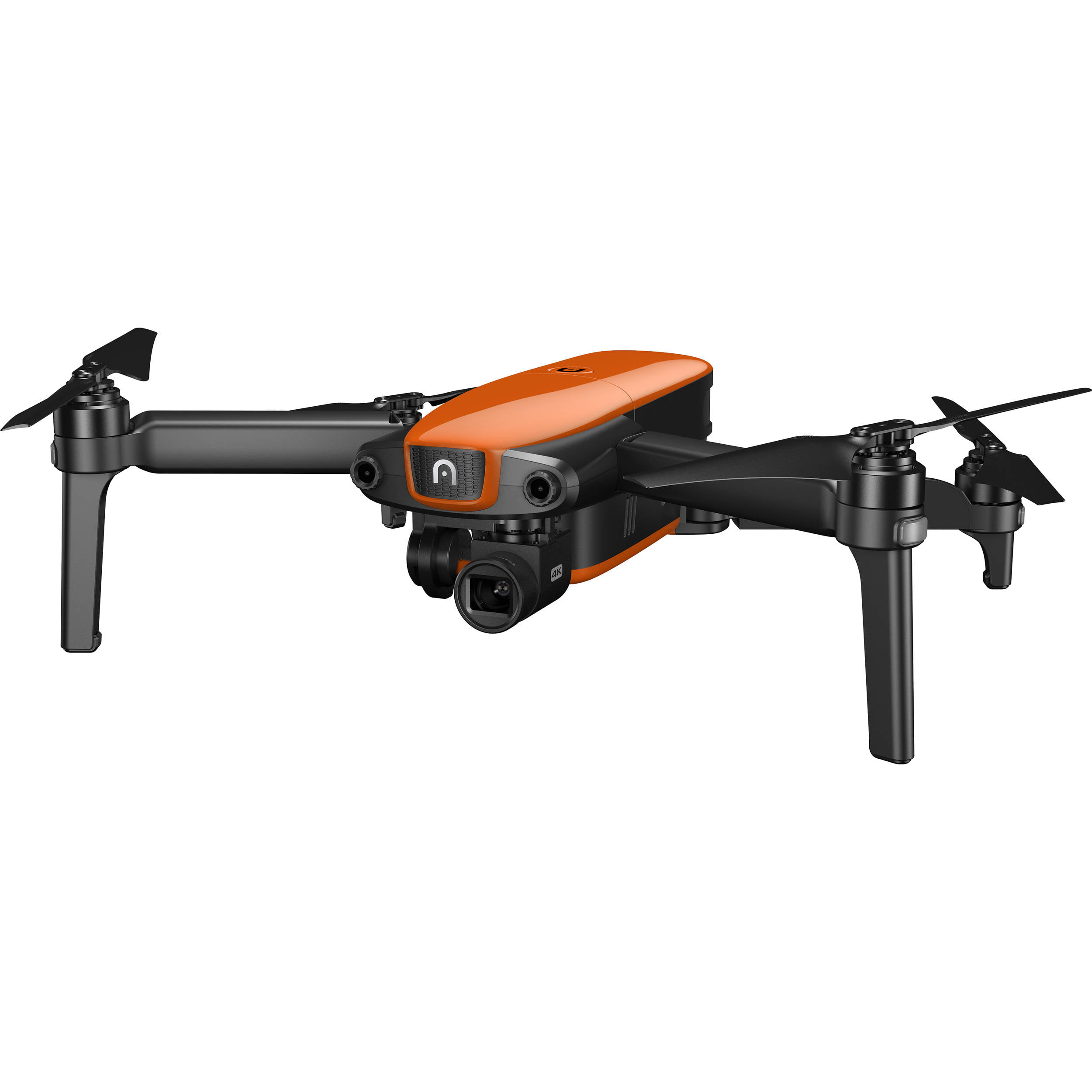 drone naranja y negro con fondo blanco 