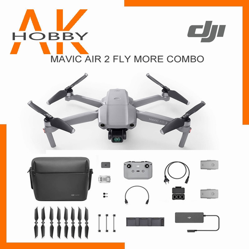 DJI-Dron Mavic Air 2 /Mavic Air 2 fly more combo con cámara 4k, 34 minutos de vuelo, 10km