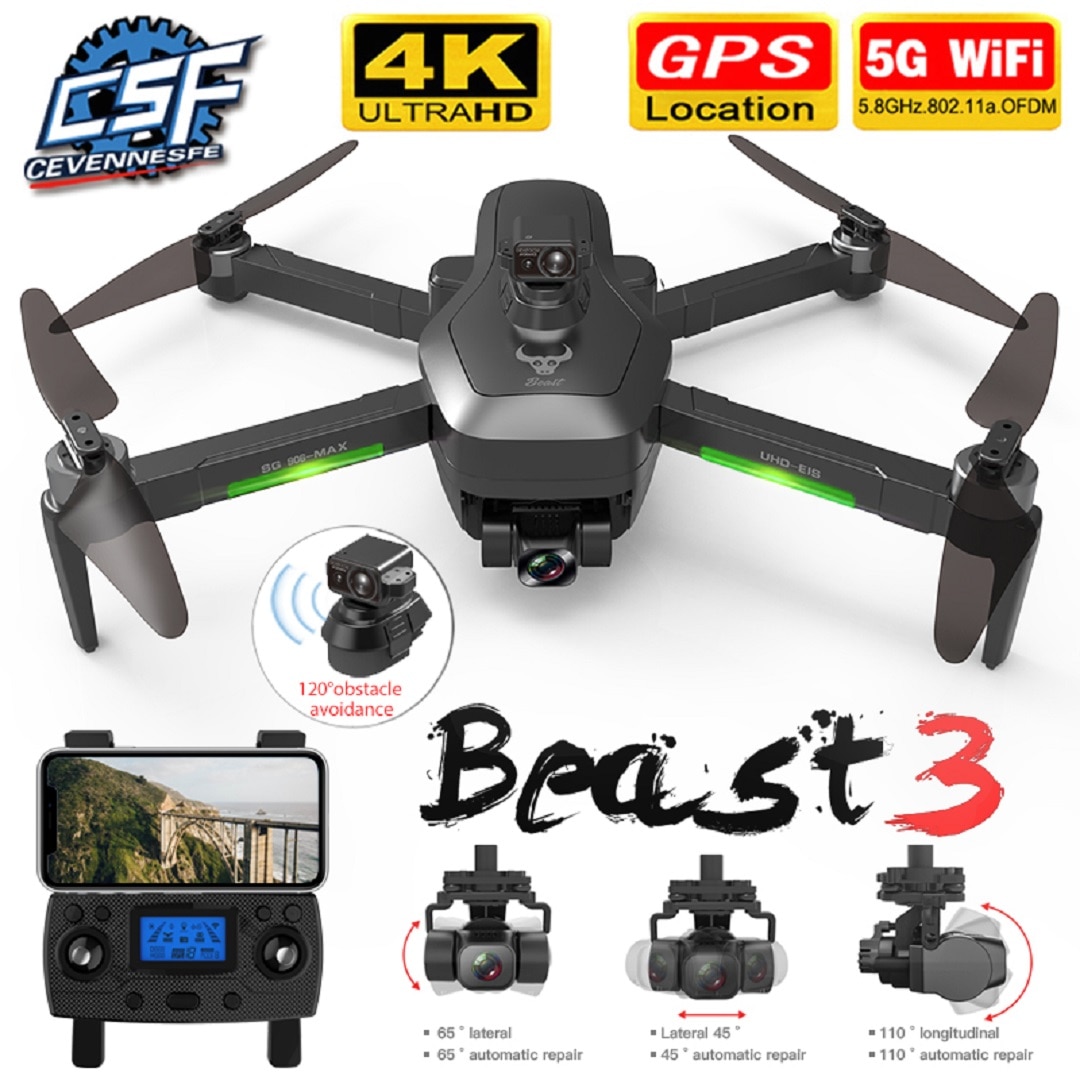 Dron SG906 Pro 2 /MAX 1, 4K, profesional, FPV, con cardán de 3 ejes, 3KM, sin escobillas, GPS, Quadcopter, evitación de obstáculos, RC