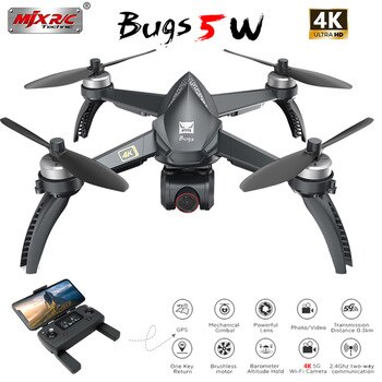 Dron teledirigido sin escobillas MJX Bugs 5W B5W, GPS, 5G, 4K, Wifi, FPV, HD, cámara de ajuste automático, H117S Quadcopter VS, helicóptero teledirigido