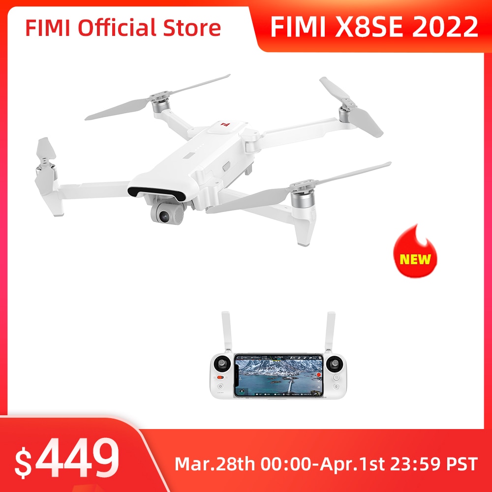 FIMI X8SE 2022 con cámara 4K, cuadricóptero profesional RC, helicóptero de 10KM, FPV, de 3 ejes cardán, cámara 4K, GPS, RC, 2022