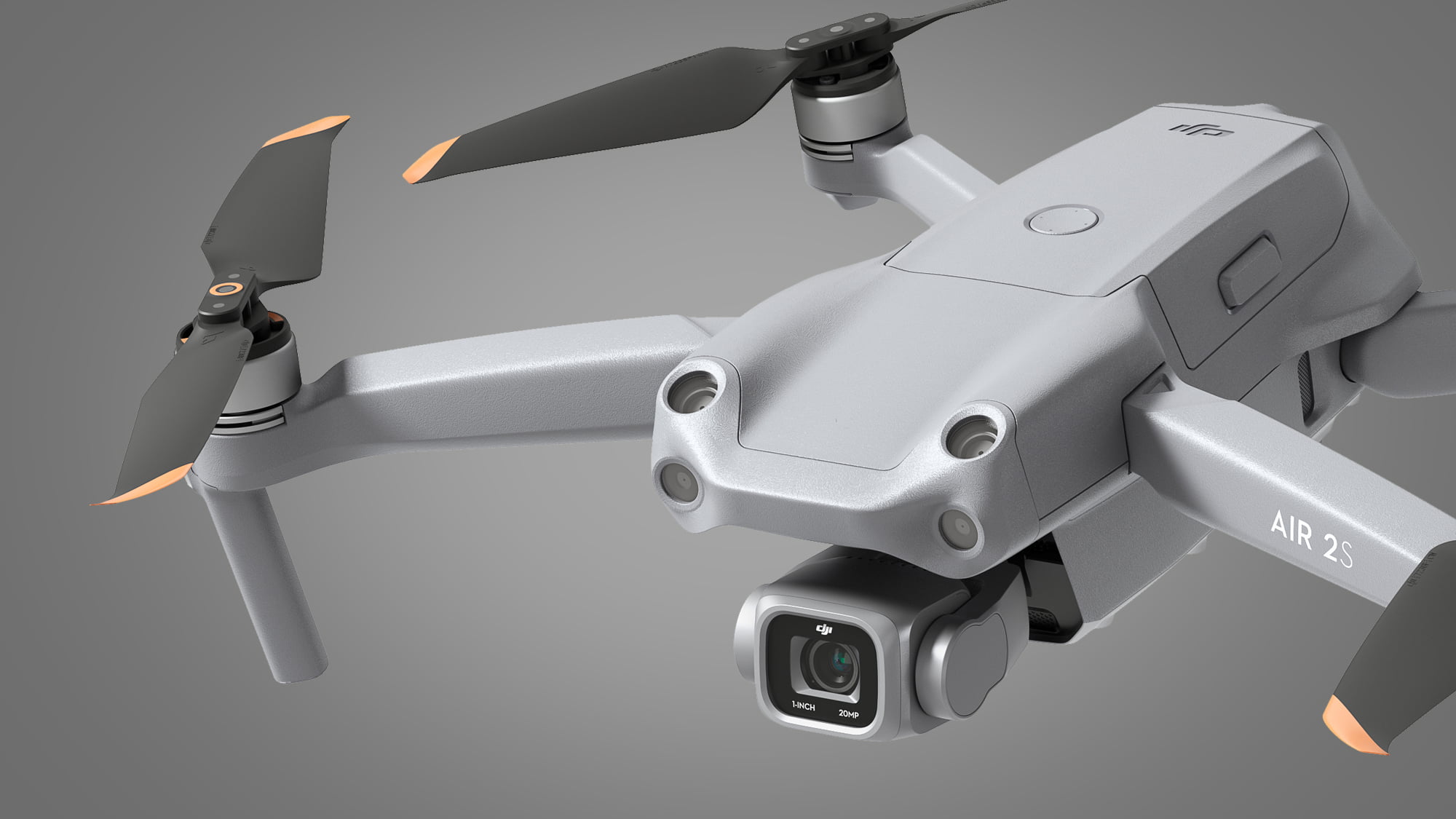 DJI Air 2S sobre fondo gris