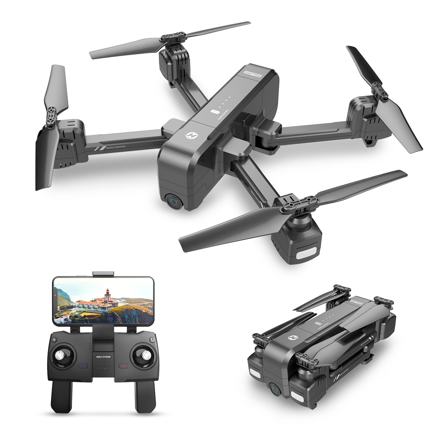 Holy Stone HS270 RC Drone 2k GPS Profesional 5G Cámara 400M WIFi FPV 120 ° Tapfly GPS Me sigue RC Quadrocopter