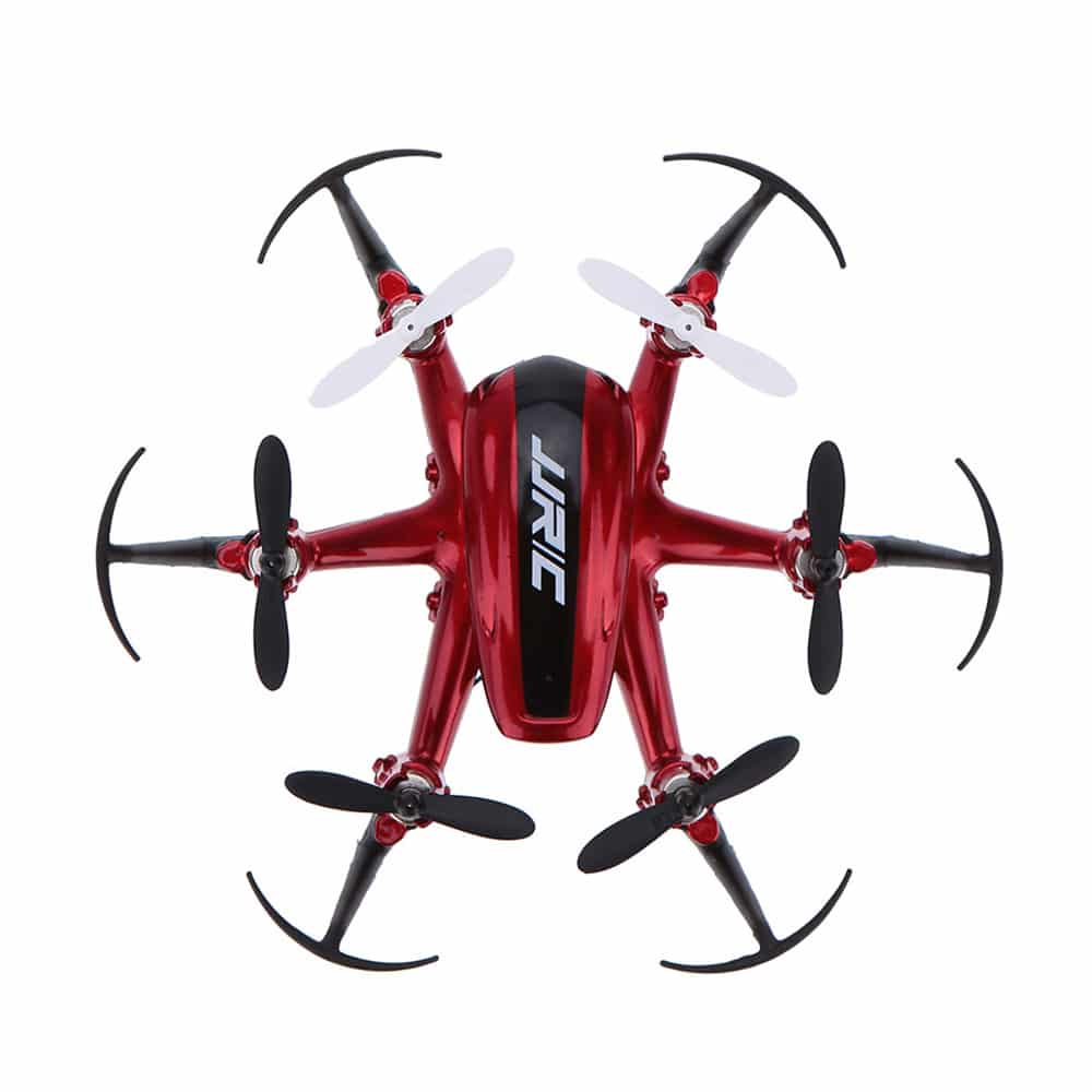 Drone rojo con 6 ejes