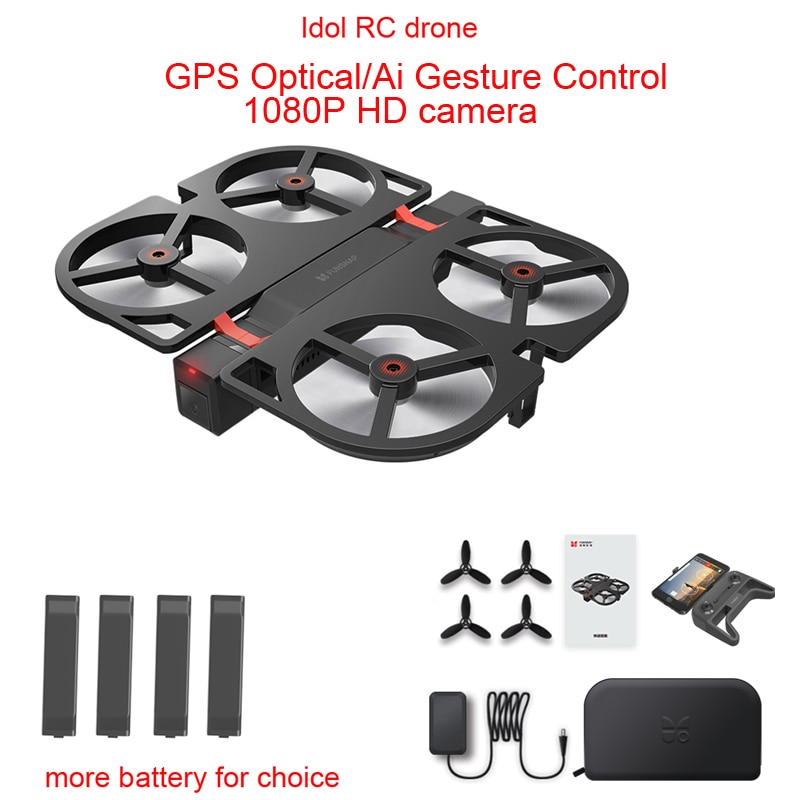 Youpin iDol-Dron plegable FPV RC, GPS, cámara HD 1080P/Control de gestos IA/modo de seguimiento/mantenimiento de altitud de flujo óptico